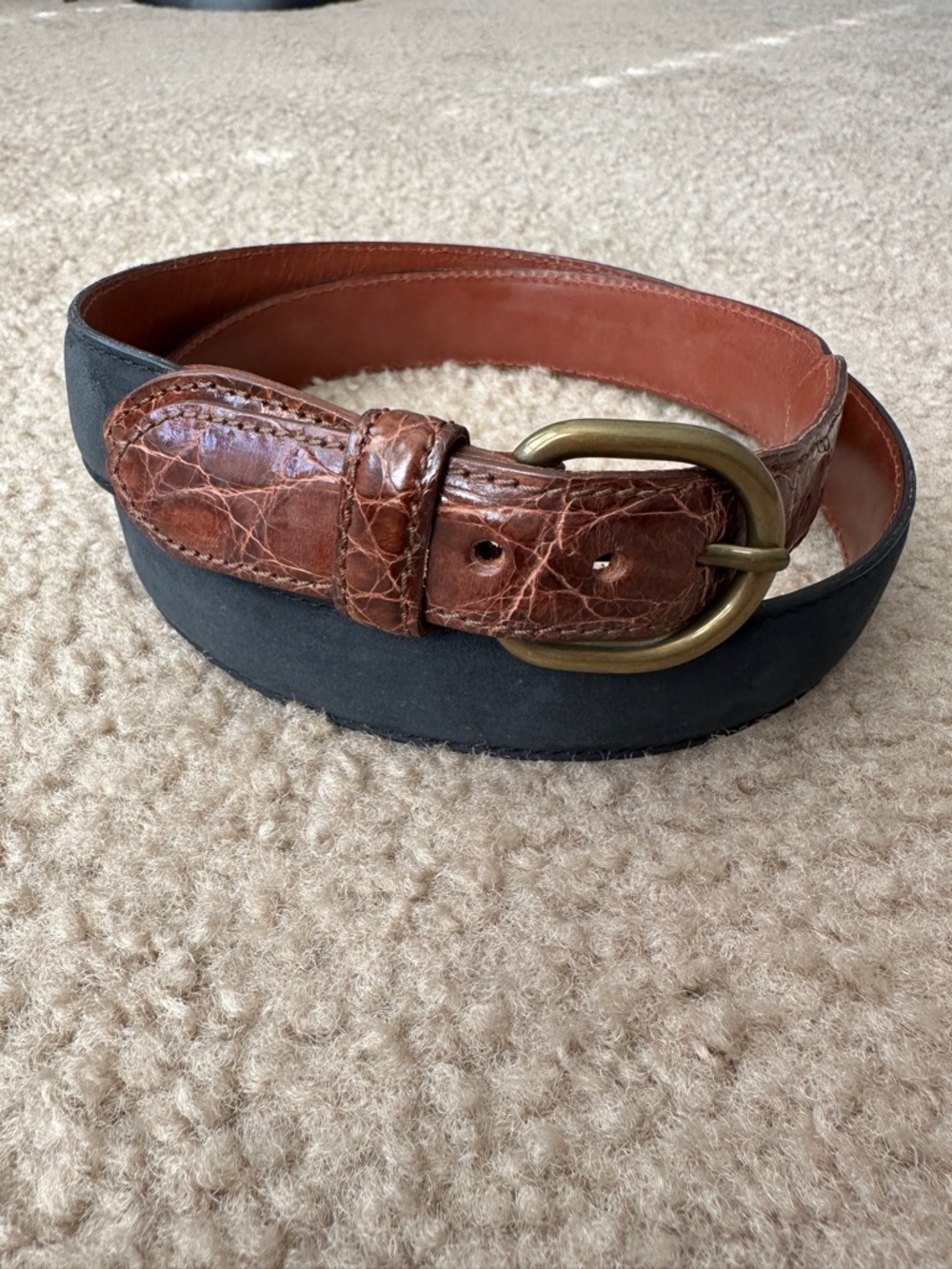 *Unavailable* Bullock and Jones Brown Genuine Alligator Leather Belt 38